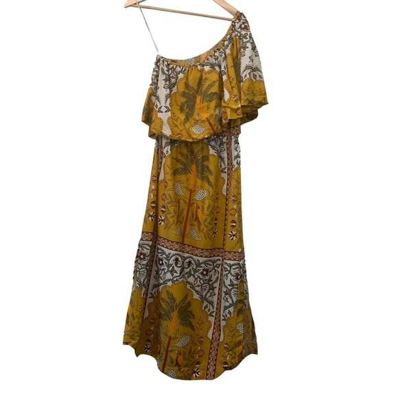 JOHANNA ORTIZ From Salsa To Mamba dress midi yellow one shoulder tropical boho - Picture 7 of 15